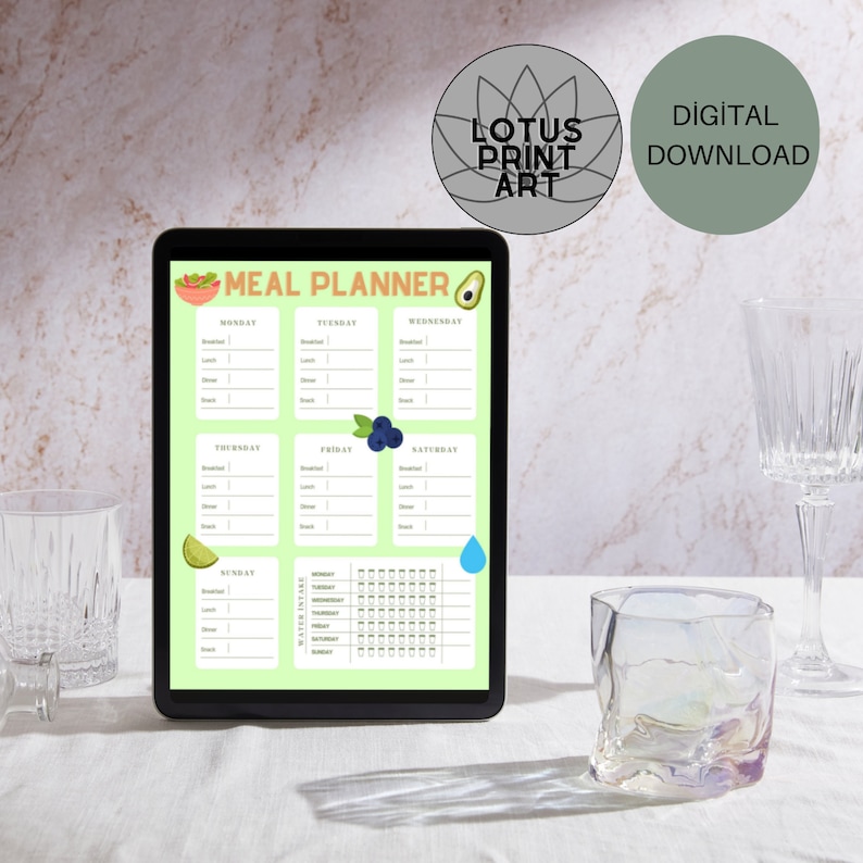 Weekly Meal Planner Printable 7 Day Menu Plan Food Planner - Etsy