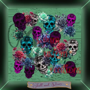Skull and Roses Digital Design
