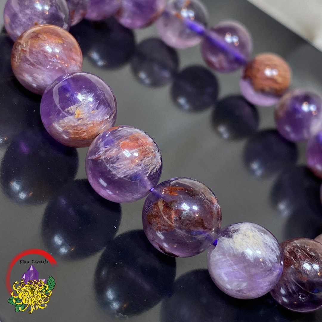 10.2mm Natural Purple Phantom Ghost Garden Quartz Crystal Beads Bracelet |  eBay