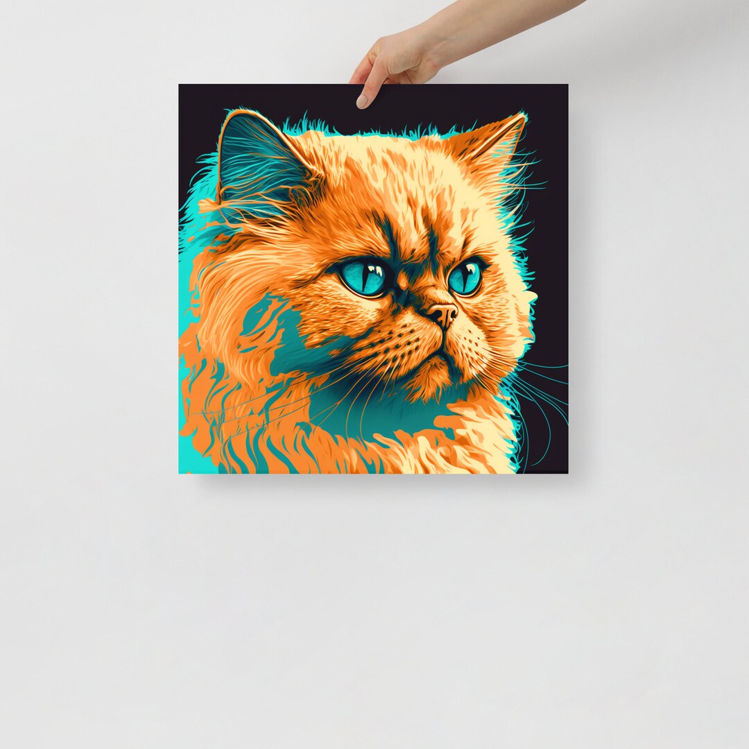 Art Poster Persian Cat Poster Pet Art Etsy