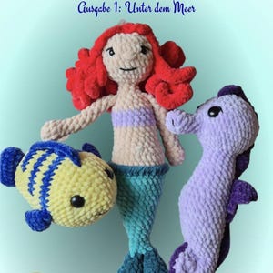 Häkelmagazin MASCHENMAGIE-Ausgabe 1: Unter dem Meer | Häkelanleitung Meerjungfrau Nalu, Fisch + Seepferdchen | Amigurumi E-Book Deutsch