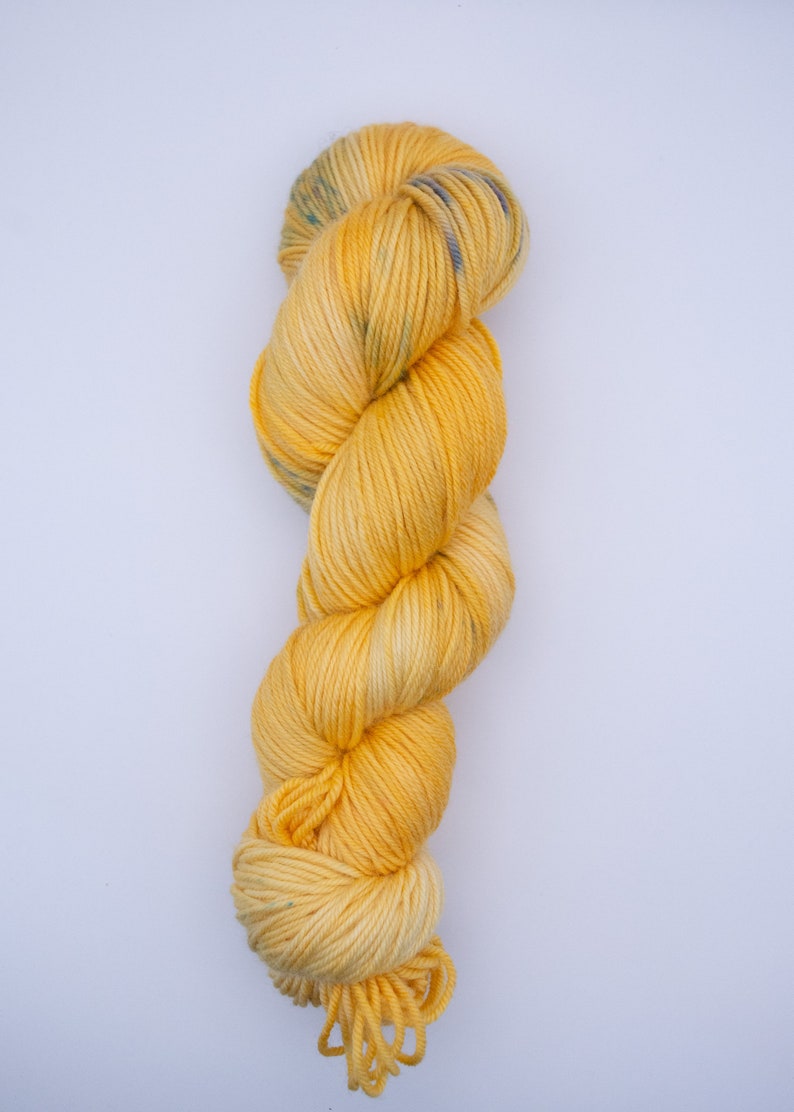 Hand Dyed Yarn / sunflower/ DK Weight-100% SW Merino-4 Ply-246 Yards-225 Meters-yellow Yarn ...