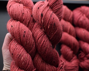 Botanical Dyed Sport Weight Tweed Yarn: Alpaca, Merino, Silk Blend