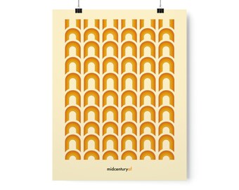 1970s Mid-Century Rainbow Curves Art Print