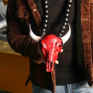 Giant Red Buffalo wooden bead necklace Wooden Bead Necklace, Large Wooden Bead Necklace For Men, Big Beaded Men's Necklace King