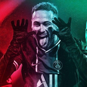 Support Photo Neymar PSG Avec Autographe Pré-imprimé - Format A4 Professionnel
