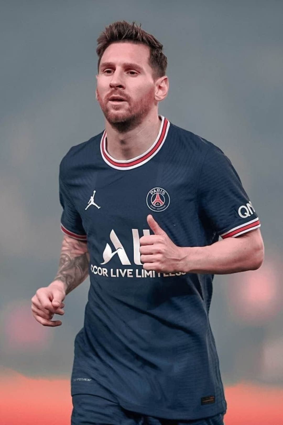 メッシサッカーTシャツレオナルドポスター