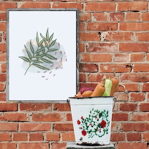 Living Room Wall Boho Art, Home Decor Gift, Houseplant Paintings, Plant Posters, Leaf Prints