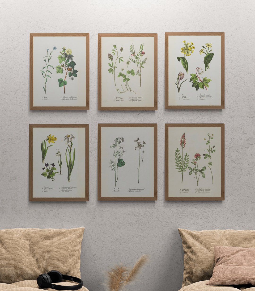 Vintage Botanical Prints Set, Antique Floral Wall Art (digital Download ...