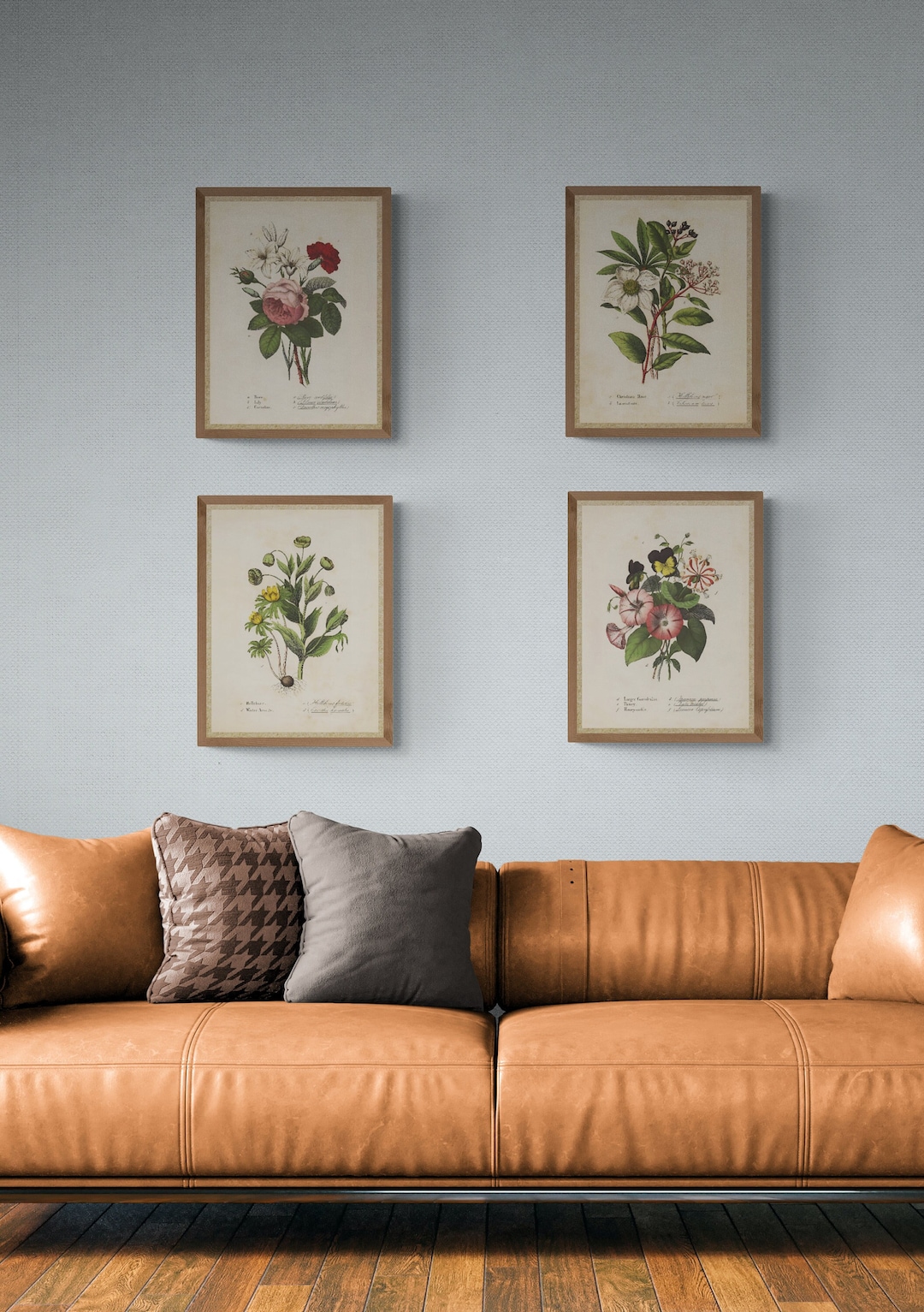 Vintage Botanical Prints Set, Antique Style Wall Art (digital Download ...
