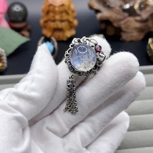 Natürliche Blau Dumortierit 925 Sterling Silber Ring