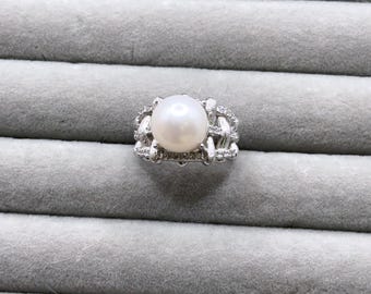 Freshwater Pearl Ring, 925 Sterling Silver Ring
