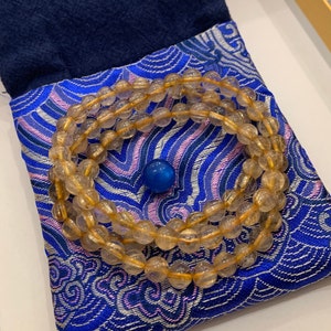 Natural gold rutilated quartz bracelet 6mm+