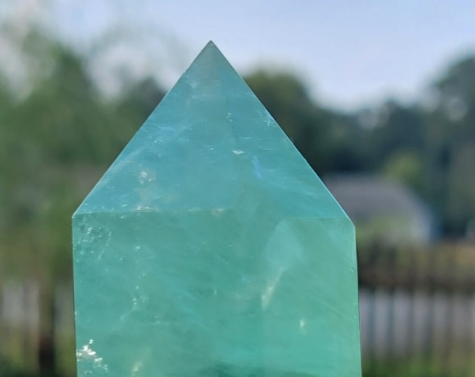 Green Fluorite Crystal Tower