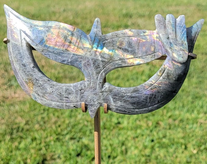 Labradorite Crystal Theatrical Mardi Gras Mask