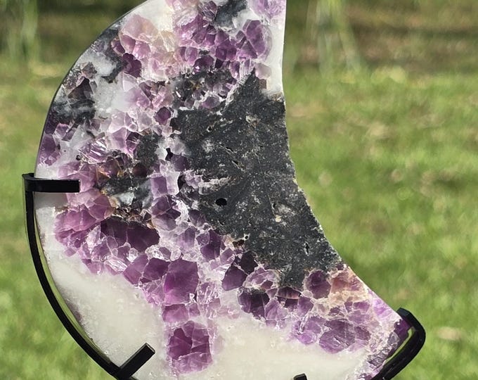 Purple Opalized Fluorite Crystal Moon