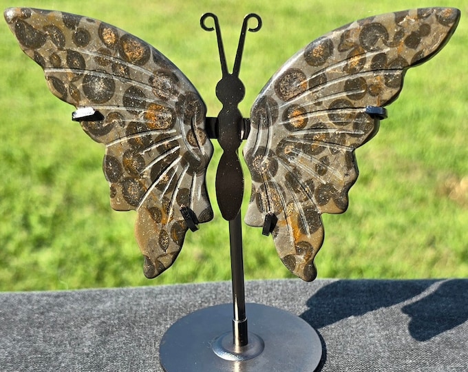 Leopard Jasper Crystal Butterfly Wings