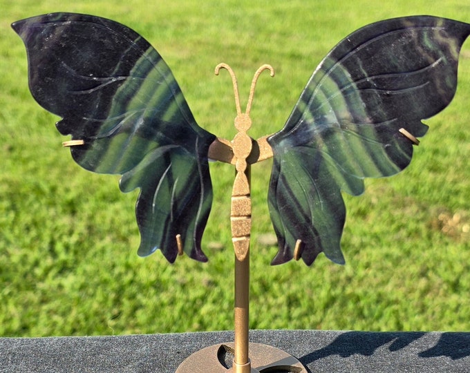 Rainbow Fluorite Crystal Butterfly Wings
