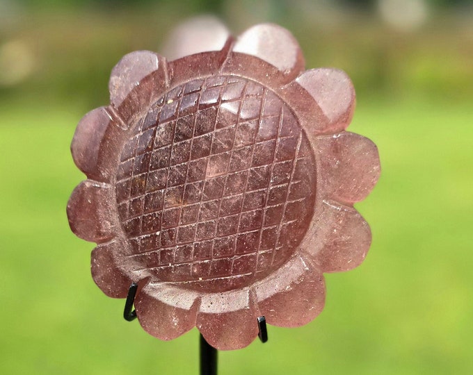 Strawberry Quartz Crystal Sunflower