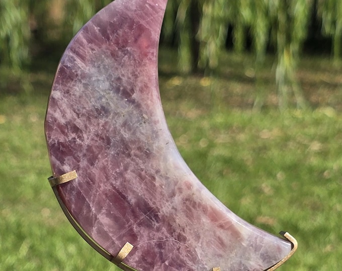 Lavender Rose Quartz Crystal Moon