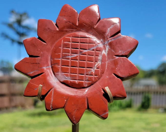 Red Jasper Crystal Sunflower