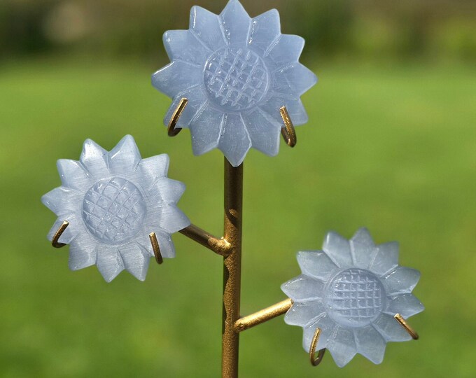 Periwinkle Blue Cat Eye Selenite Crystal Flowers