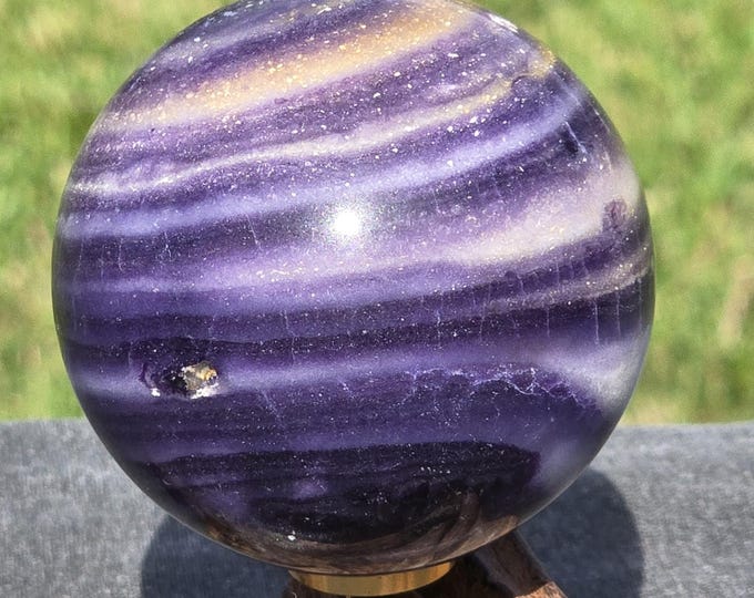Purple Silk Fluorite Crystal Sphere