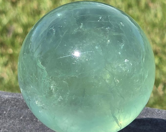 Green Fluorite Crystal Sphere
