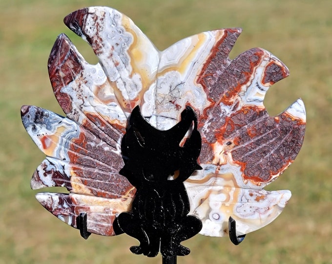 Red Mexico Crazy Lace Crystal Nine-tailed Fox