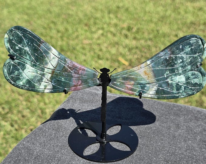 Ocean Jasper Crystal Dragonfly Wings