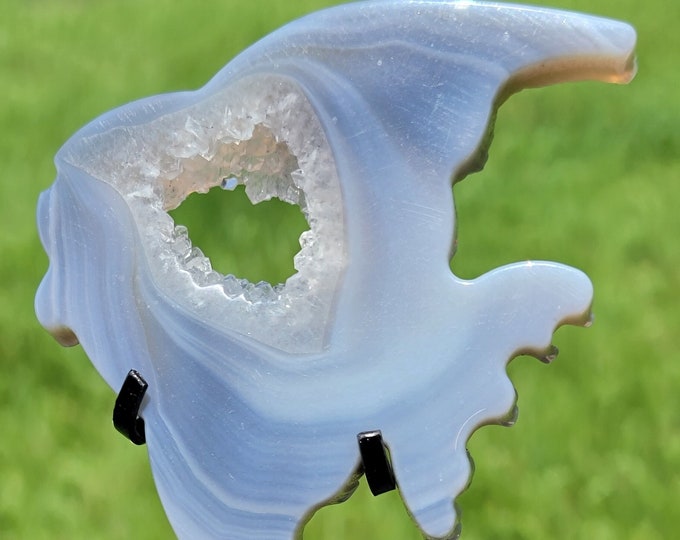Blue Agate Crystal Fish Carving