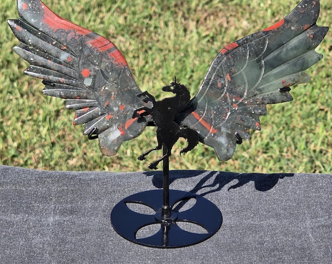 Bloodstone Crystal Unicorn Pegasus Wings