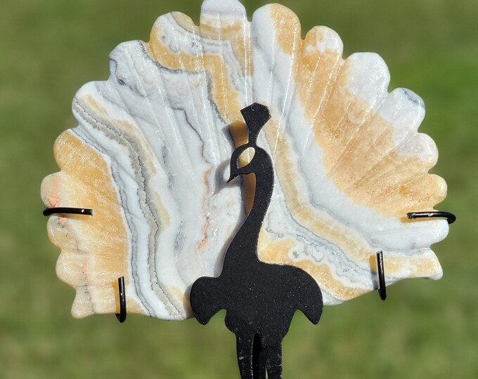 Dendritic Yellow Calcite Crystal Peacock Wings