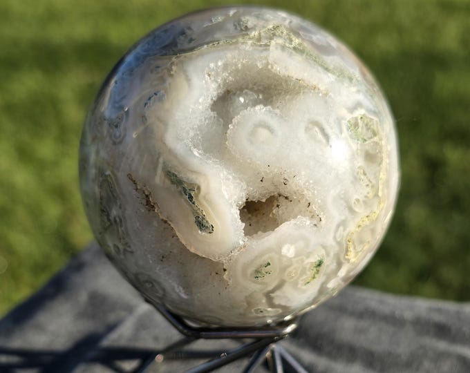 Moss Agate Crystal Sphere