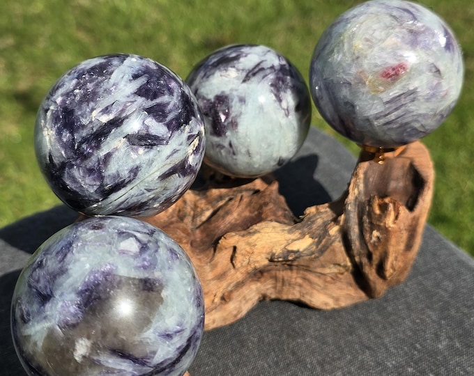 Aquamarine Purple Mica Crystal Sphere
