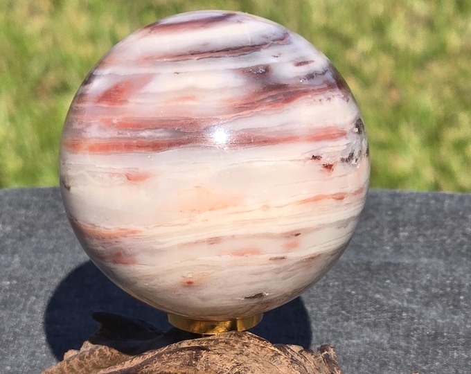 Pink Layered Agate Crystal Sphere