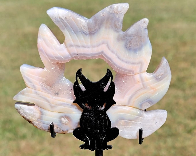 Druzy Flower Agate Crystal Nine-tailed Fox