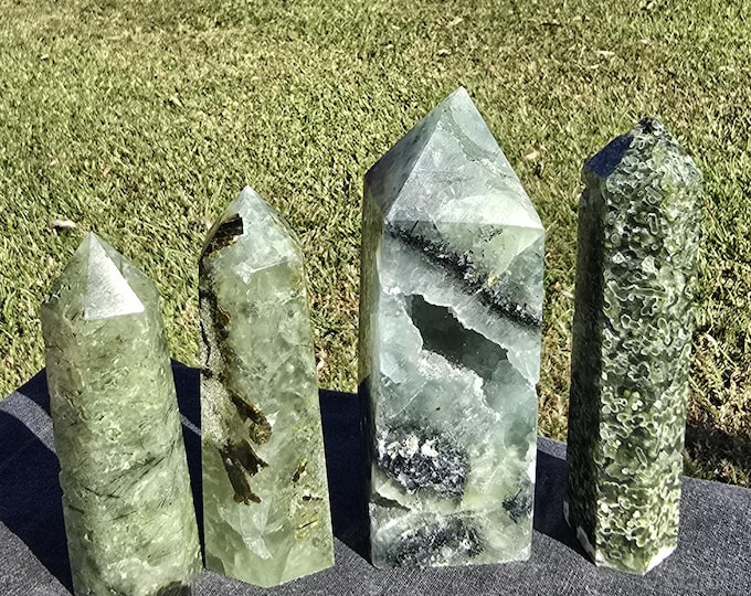 Prehnite with Inclusions Crystal Towers