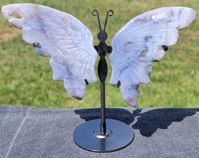 Purple Agate Crystal Butterfly Wings