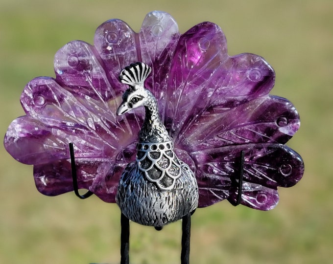 Purple Fluorite Crystal Peacock Wings