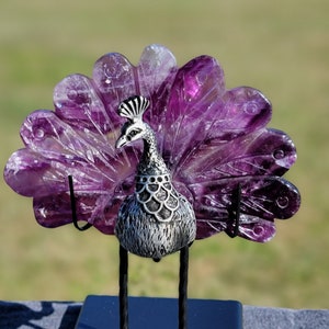 Purple Fluorite Crystal Peacock Wings