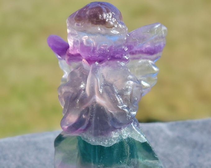Fluorite Crystal Angel Carving