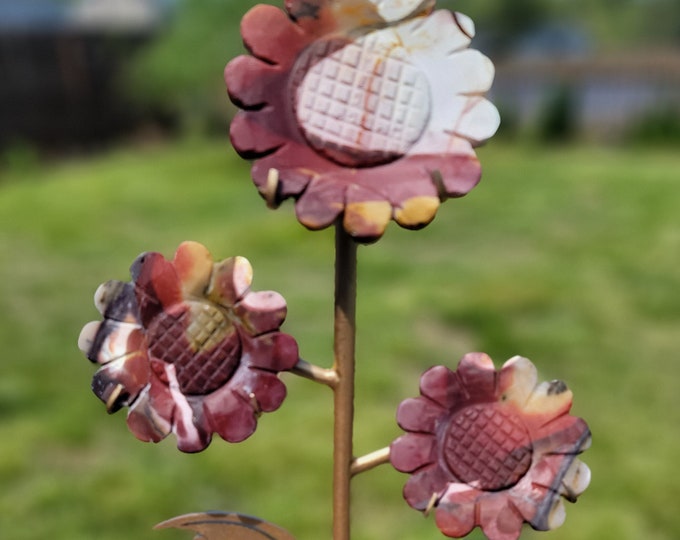Red Mookaite Crystal Triple Sunflower