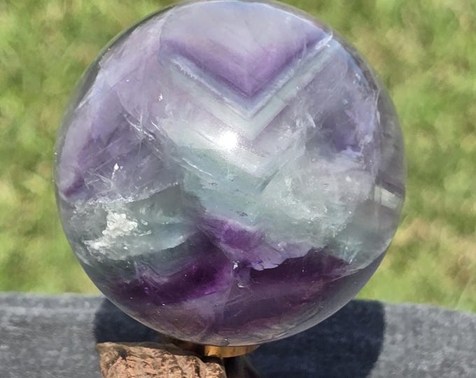 Chevron Fluorite Crystal Sphere