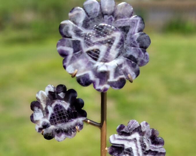 Dream Amethyst Crystal Triple Sunflower