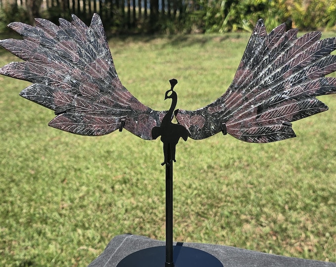Garnet with Astrophyllite Fireworks Stone Crystal Peacock Wings