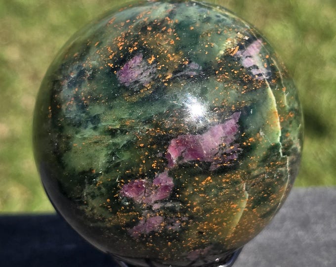 Emerald Ruby Fuchsite Crystal Sphere