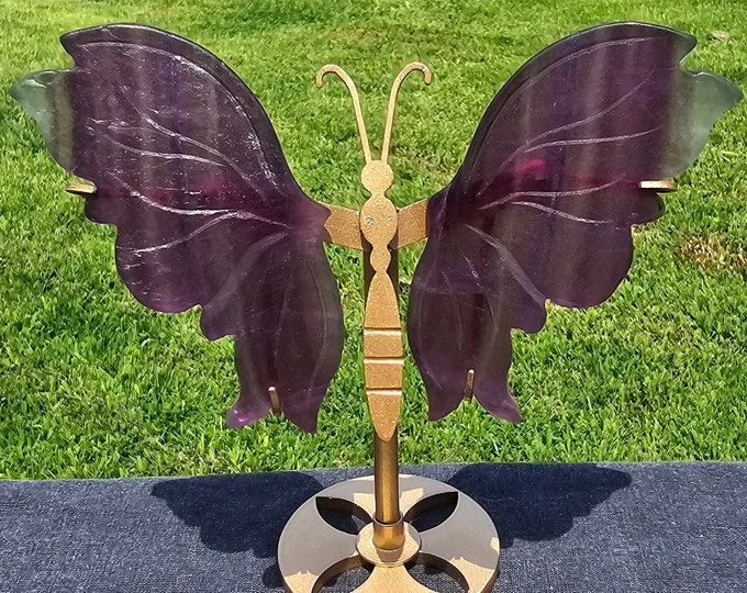 Purple Fluorite Crystal Butterfly Wings