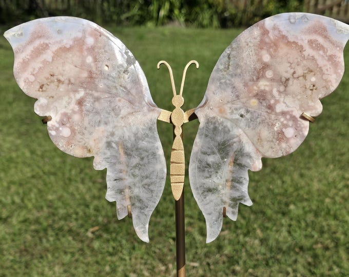 Pink Amethyst Crystal Butterfly Wings