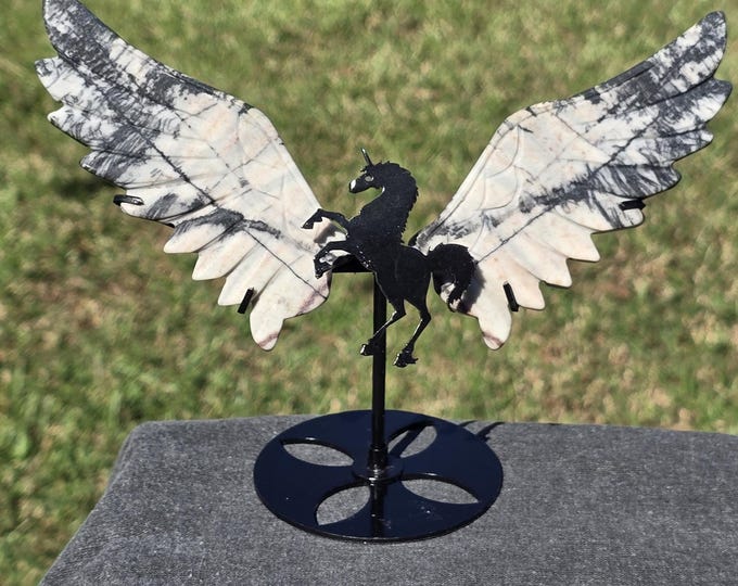Picasso Jasper Crystal Unicorn Pegasus Wings